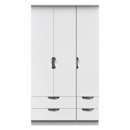 Ready Assembled 2 U Holborn Tall Triple 2 Drawer + Drawer Wardrobe (Ready Assembled) in White - thumbnail 1