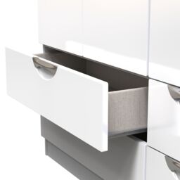 Ready Assembled 2 U Holborn Tall Triple 2 Drawer + Drawer Wardrobe (Ready Assembled) in White - thumbnail 7