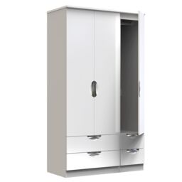 Ready Assembled 2 U Holborn Tall Triple 2 Drawer + Drawer Wardrobe (Ready Assembled) in White - thumbnail 6