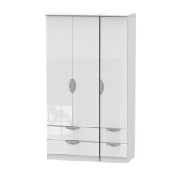 Ready Assembled 2 U Holborn Tall Triple 2 Drawer + Drawer Wardrobe (Ready Assembled) in White - thumbnail 9