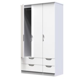 Ready Assembled 2 U Holborn Tall Triple 2 Drawer + Drawer Wardrobe (Ready Assembled) in White - thumbnail 5
