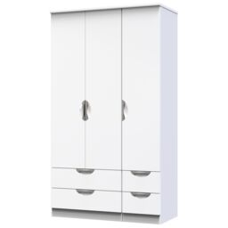 Ready Assembled 2 U Holborn Tall Triple 2 Drawer + Drawer Wardrobe (Ready Assembled) in White - thumbnail 3