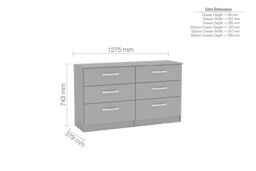 Birlea Lynx 6 Drawer Chest in Grey - thumbnail 6
