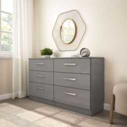 Birlea Lynx 6 Drawer Chest in Grey