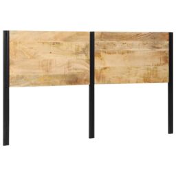 Berkfield Home Headboard 180 cm Solid Wood Mango & Iron in Brown - thumbnail 1