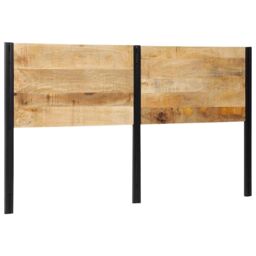 Berkfield Home Headboard 180 cm Solid Wood Mango & Iron in Brown - thumbnail 2