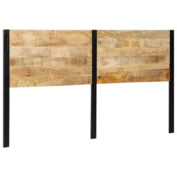 Berkfield Home Headboard 180 cm Solid Wood Mango & Iron in Brown - thumbnail 3