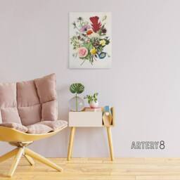 "Artery8 Herman Henstenburgh Colourful Bouquet of Flowers Canvas Wall Art Print - Size: W12"" x H16""" - thumbnail 3