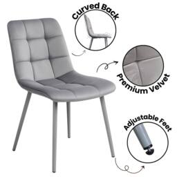 KOSY KOALA Dining Table & 6 Chairs Modern Grey Table With 6 Chairs - thumbnail 5
