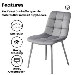 KOSY KOALA Dining Table & 6 Chairs Modern Grey Table With 6 Chairs - thumbnail 4
