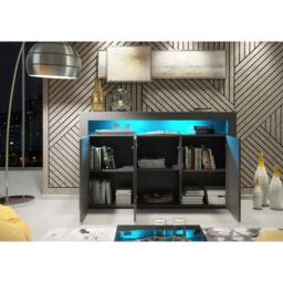 Creative Furniture Aether Sideboard 155cm - Dark Grey with Gloss Doors & LED Lights - thumbnail 3