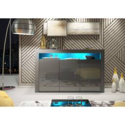 Creative Furniture Aether Sideboard 155cm - Dark Grey with Gloss Doors & LED Lights - thumbnail 2