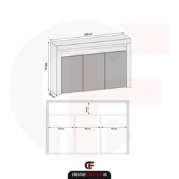 Creative Furniture Aether Sideboard 155cm - Dark Grey with Gloss Doors & LED Lights - thumbnail 8
