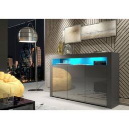 Creative Furniture Aether Sideboard 155cm - Dark Grey with Gloss Doors & LED Lights - thumbnail 6
