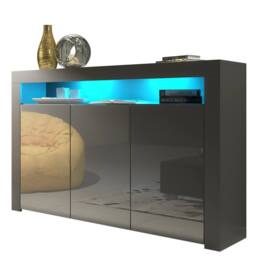 Creative Furniture Aether Sideboard 155cm - Dark Grey with Gloss Doors & LED Lights - thumbnail 7