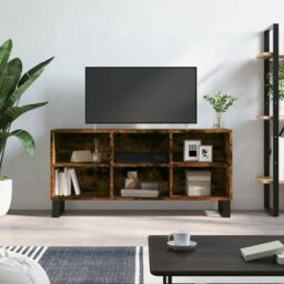 Berkfield Home TV Cabinet Smoked Oak 103.5x30x50 cm Engineered Wood in Brown - thumbnail 1