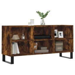 Berkfield Home TV Cabinet Smoked Oak 103.5x30x50 cm Engineered Wood in Brown - thumbnail 3