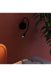 CGC Lighting 'Matilda' Black Adjustable Flexible Neck LED Rechargeable Magnetic USB Reading Bedside Wall Light