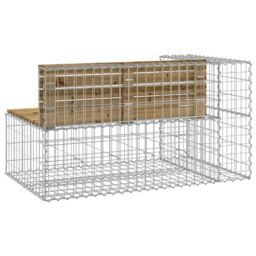 Berkfield Home Garden Bench Gabion Design 122x71x65.5 cm Impregnated Wood Pine in Brown - thumbnail 5