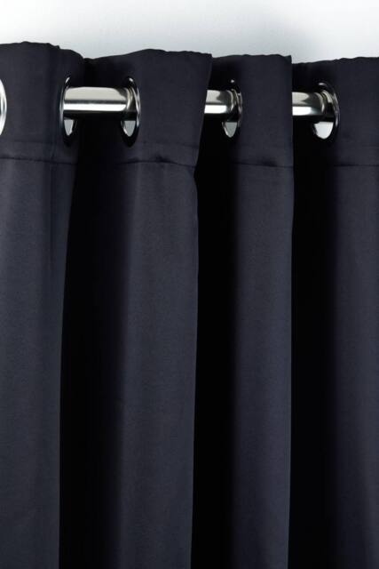 New Edge Blinds Essential Woven Thermal Blackout Eyelet Curtains in Black - Size: 168 cm width x 229 cm drop - image 1