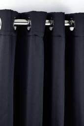 New Edge Blinds Essential Woven Thermal Blackout Eyelet Curtains in Black - Size: 168 cm width x 229 cm drop