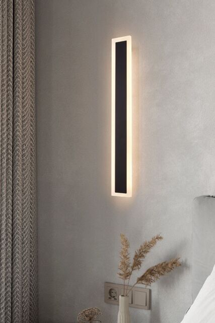Living and Home Outdoor IP65 Waterproof Long Wall LED Light with Cord in Black - image 1