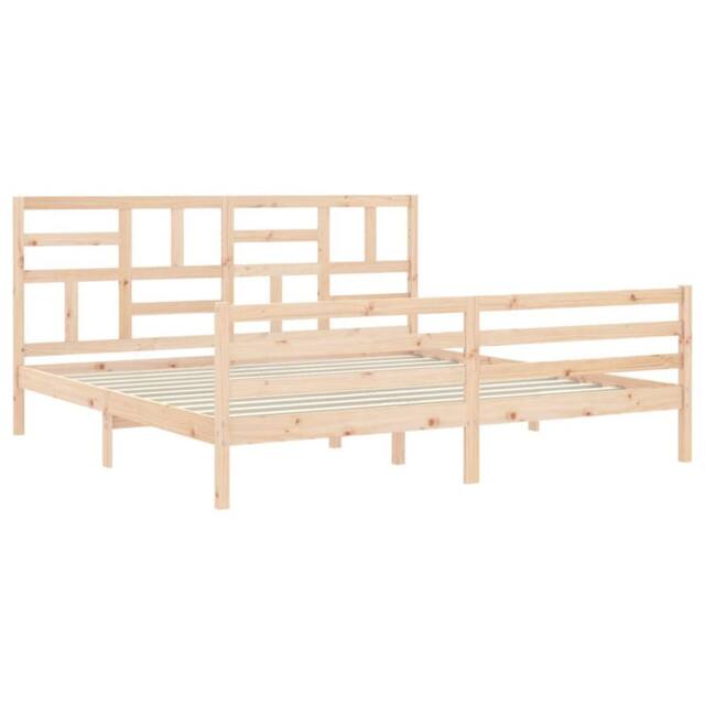Berkfield Home Beautiful Bed Frame without Mattress 200x200 cm Solid Wood in Light Tan - image 1