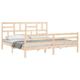 Berkfield Home Beautiful Bed Frame without Mattress 200x200 cm Solid Wood in Light Tan - thumbnail 5