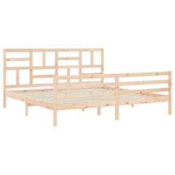 Berkfield Home Beautiful Bed Frame without Mattress 200x200 cm Solid Wood in Light Tan - thumbnail 1