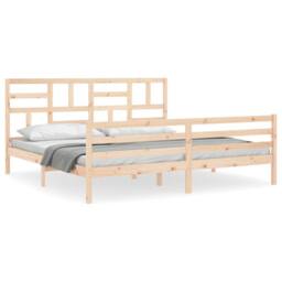 Berkfield Home Beautiful Bed Frame without Mattress 200x200 cm Solid Wood in Light Tan - thumbnail 3