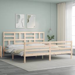Berkfield Home Beautiful Bed Frame without Mattress 200x200 cm Solid Wood in Light Tan - thumbnail 4
