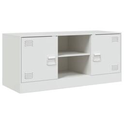 Berkfield Home TV Cabinet White 99x39x44 cm Steel - Size: 99 x 39 x 44 cm