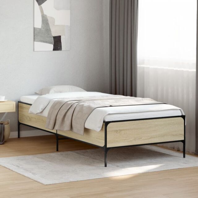 Berkfield Home Bed Frame without Mattress Sonoma Oak 90x200 cm in Brown - image 1