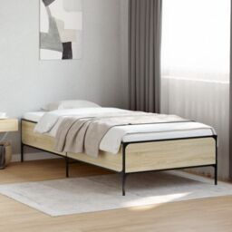 Berkfield Home Bed Frame without Mattress Sonoma Oak 90x200 cm in Brown - thumbnail 1