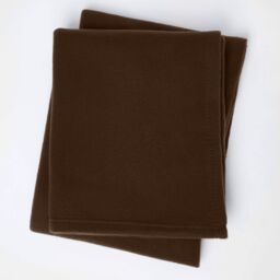 OHS Warm Plain Fleece Throw Over Bed Blanket in Chocolate - Size: 200 cm x 240 cm - thumbnail 2