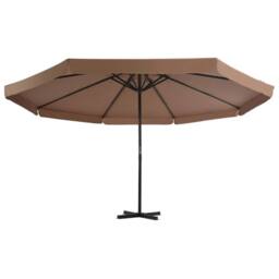 Berkfield Home Outdoor Parasol with Aluminium Pole 500 cm Taupe in Beige - thumbnail 2