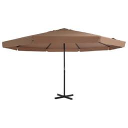 Berkfield Home Outdoor Parasol with Aluminium Pole 500 cm Taupe in Beige - thumbnail 1