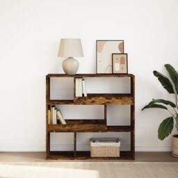 Berkfield Home Book Cabinet/Room Divider Smoked Oak 100x33x94.5 cm in Brown - thumbnail 1
