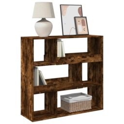 Berkfield Home Book Cabinet/Room Divider Smoked Oak 100x33x94.5 cm in Brown - thumbnail 3