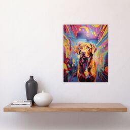 "Artery8 Wall Art Print Red Labrador Retriever Dog Lover Gift Pet Portrait Colourful Neon Artwork Painting Poster - Size: W18"" x H24""" - thumbnail 4