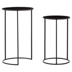 Orsina Avento Set Of Two Round Black Plant Stands - thumbnail 3
