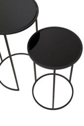 Orsina Avento Set Of Two Round Black Plant Stands - thumbnail 5