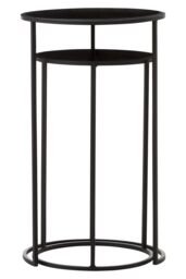 Orsina Avento Set Of Two Round Black Plant Stands - thumbnail 2