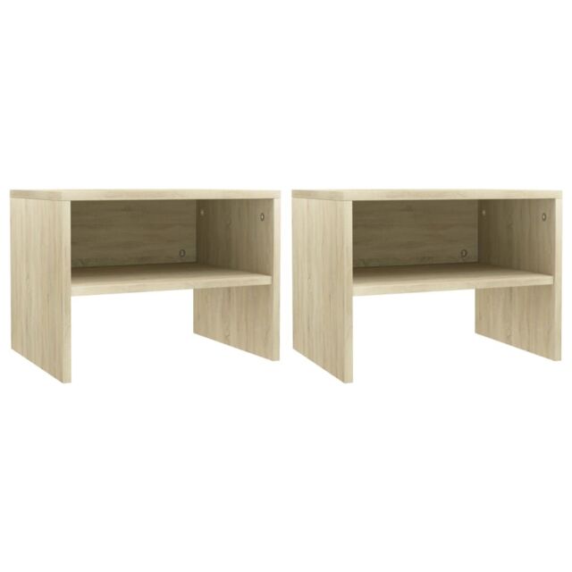 Berkfield Home Bedside Cabinets 2 pcs Sonoma Oak 40x30x30 cm Engineered Wood in Brown - Size: 40 x 30 x 30 cm - image 1
