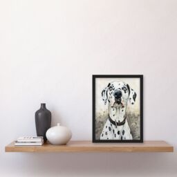 "Artery8 Sweet Gazing Dalmatian Dog Lover Watercolour Framed Wall Art in White - Size: W12"" x H16""" - thumbnail 4
