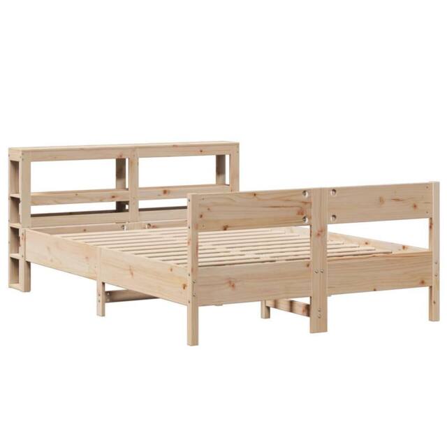 Berkfield Home Decorative Bed Frame without Mattress 120x190 cm Small Double Sol in Light Brown - image 1