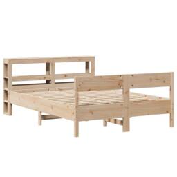 Berkfield Home Decorative Bed Frame without Mattress 120x190 cm Small Double Sol in Light Brown - thumbnail 1
