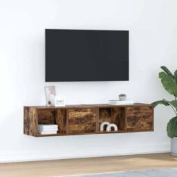 Berkfield Home TV Cabinets 2 pcs Smoked Oak 60x31x25.5 cm Engineered Wood in Brown - thumbnail 2