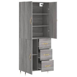 Berkfield Home Highboard Grey Sonoma 69.5x34x180 cm Engineered Wood - thumbnail 4