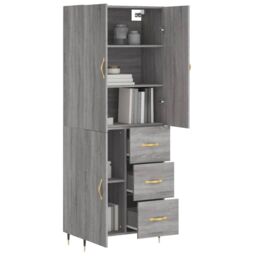 Berkfield Home Highboard Grey Sonoma 69.5x34x180 cm Engineered Wood - thumbnail 3